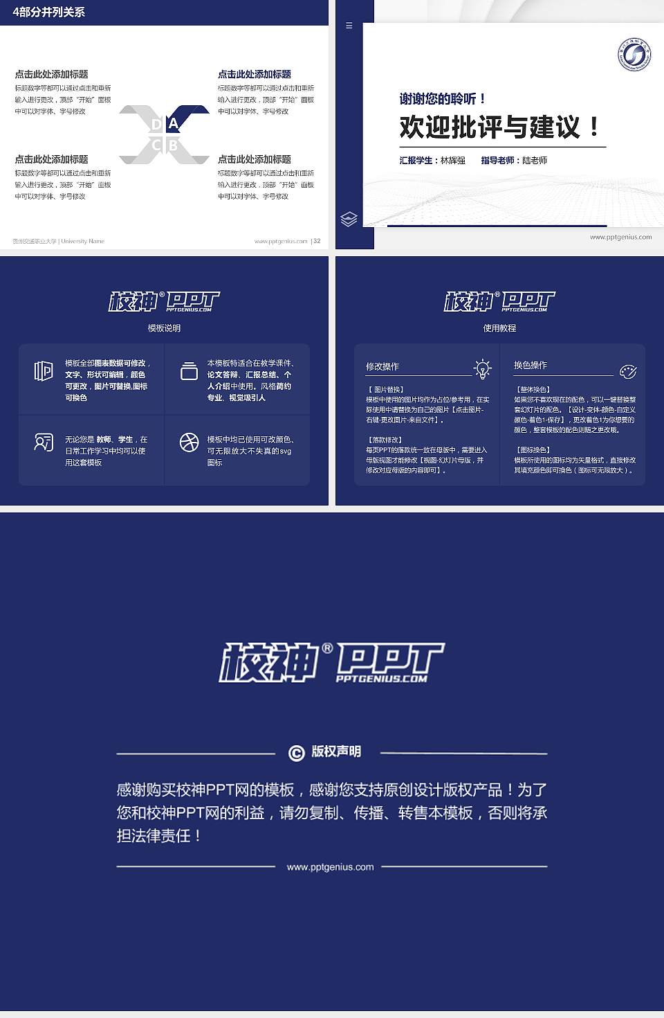 贵州交通职业大学硕士研究生/本科生毕业论文答辩/开题报告通用PPT模板4:3格式幻灯片预览图5