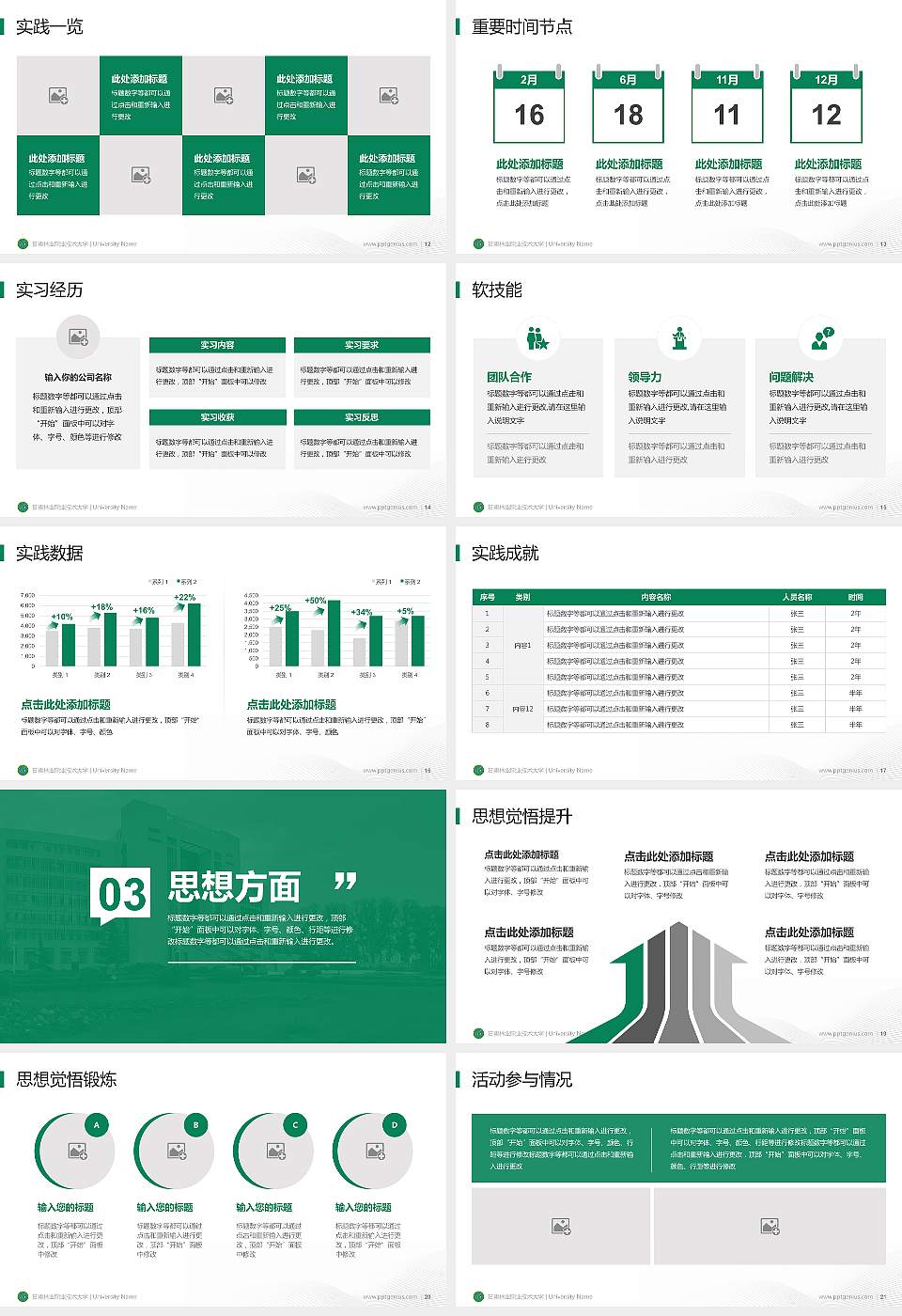 甘肃林业职业技术大学专用国家奖学金答辩PPT模板16:9格式幻灯片预览图3