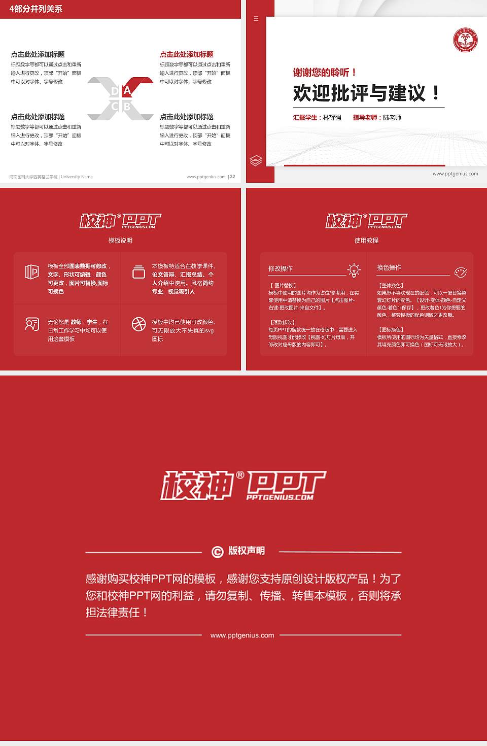 海南医科大学西英格兰学院硕士研究生/本科生毕业论文答辩/开题报告通用PPT模板4:3格式幻灯片预览图5