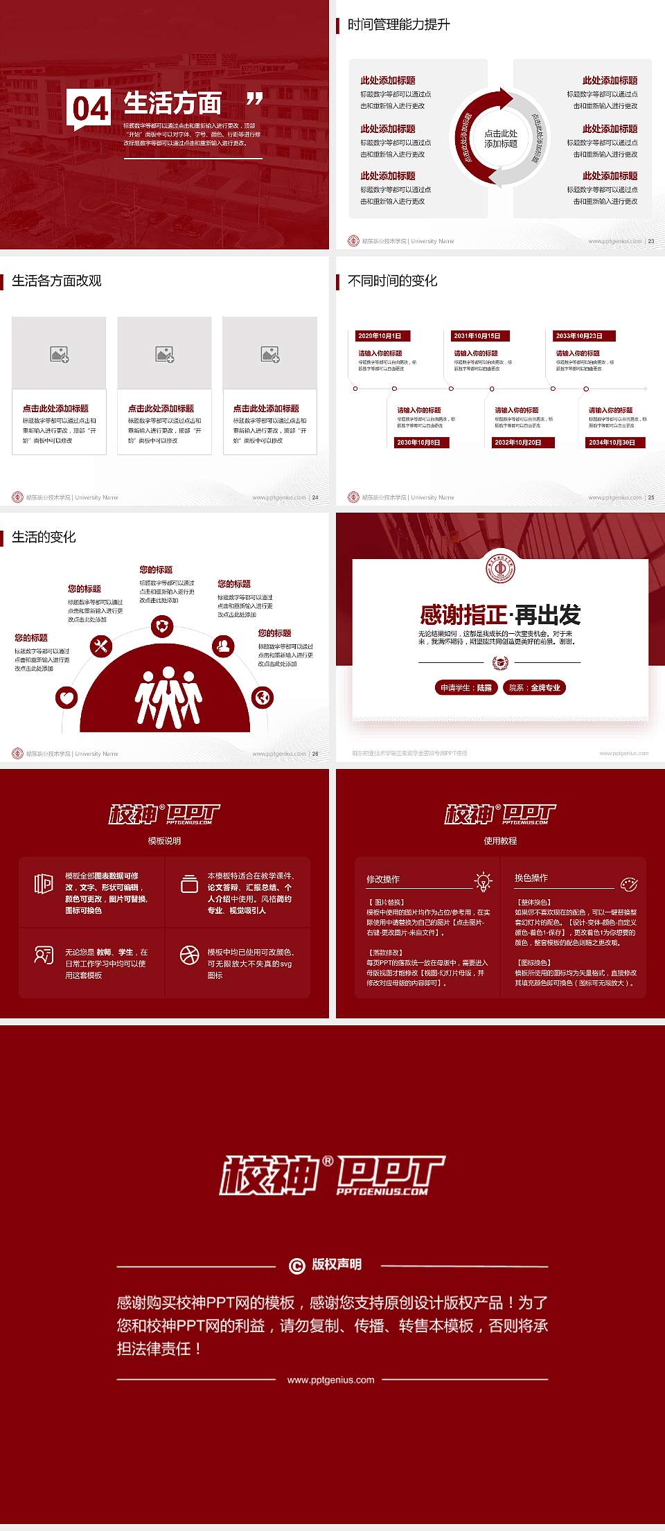 赣东职业技术学院专用国家奖学金答辩PPT模板4:3格式幻灯片预览图4