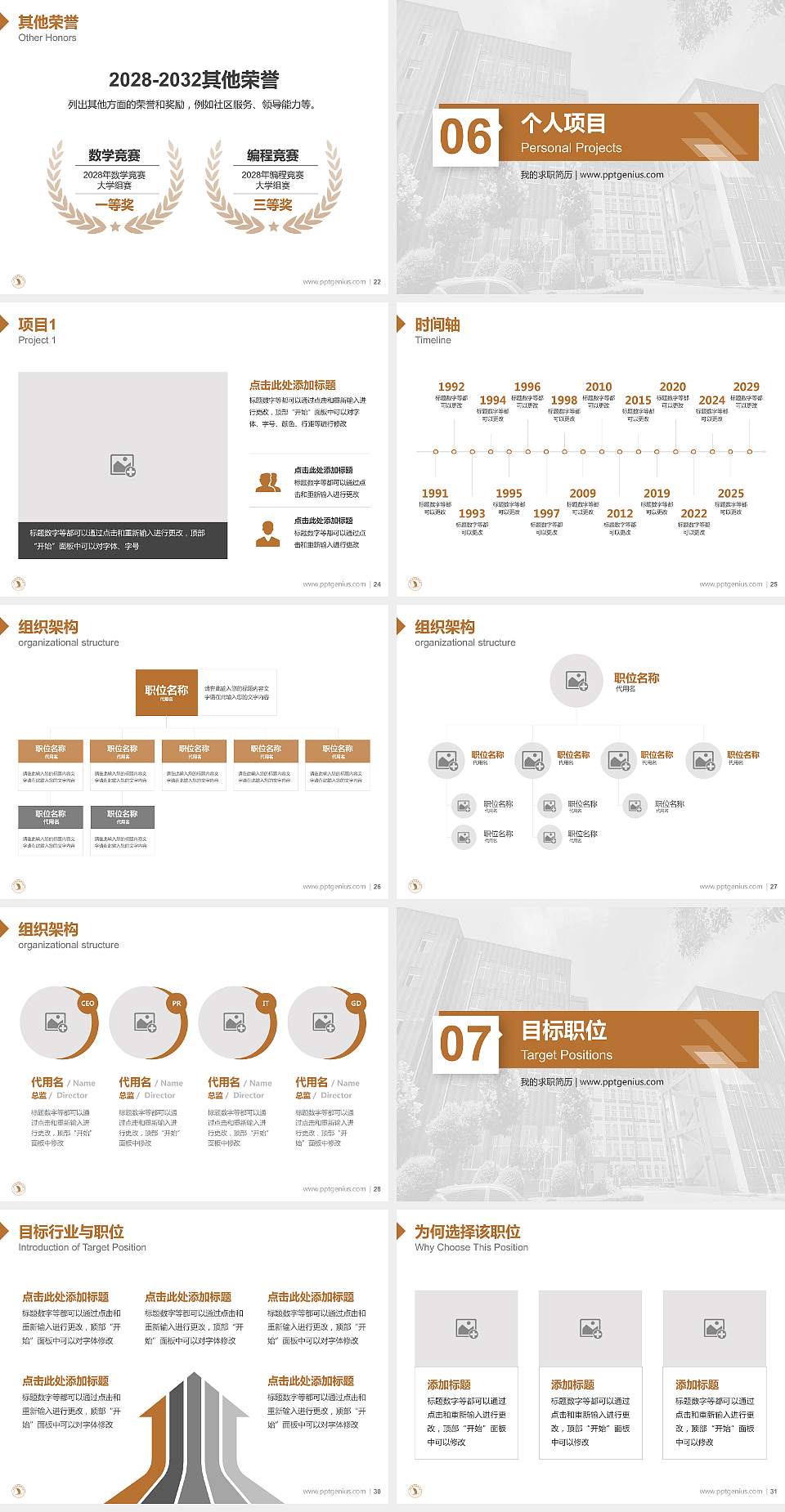 洛阳商业职业学院教师/学生通用个人简历PPT模板4:3格式幻灯片预览图4