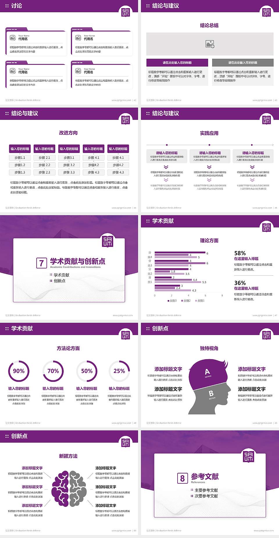 深圳理工大学论文答辩标准PPT模板4:3格式幻灯片预览图6
