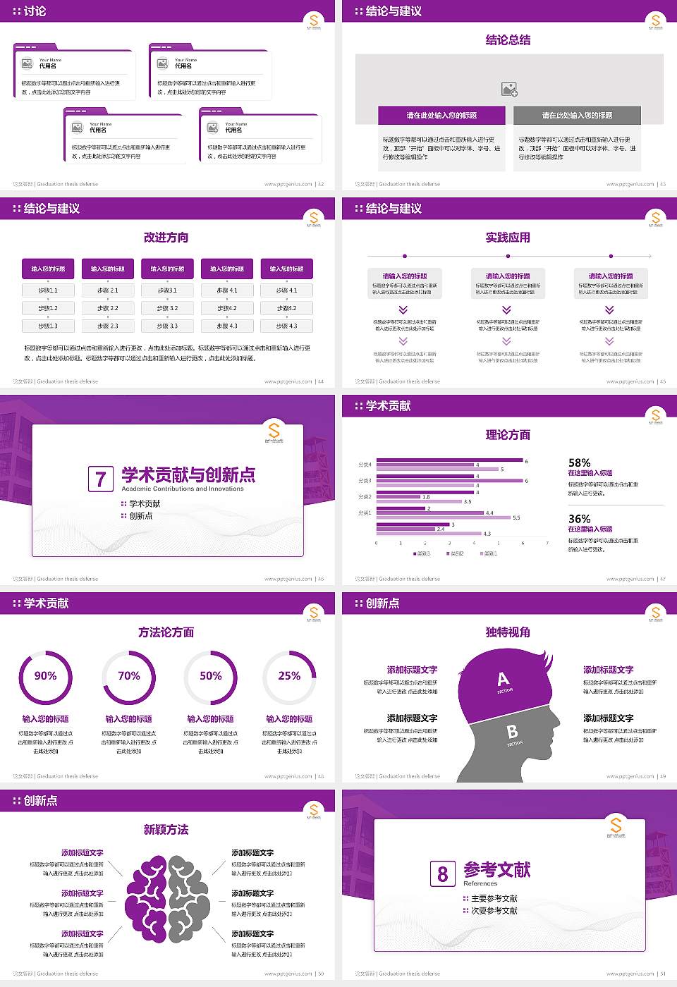 郑州软件职业技术学院论文答辩标准PPT模板16:9格式幻灯片预览图6