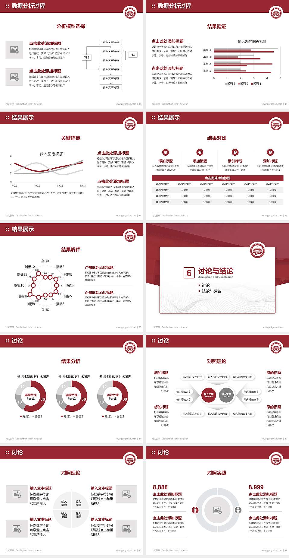 开封职业学院论文答辩标准PPT模板4:3格式幻灯片预览图5