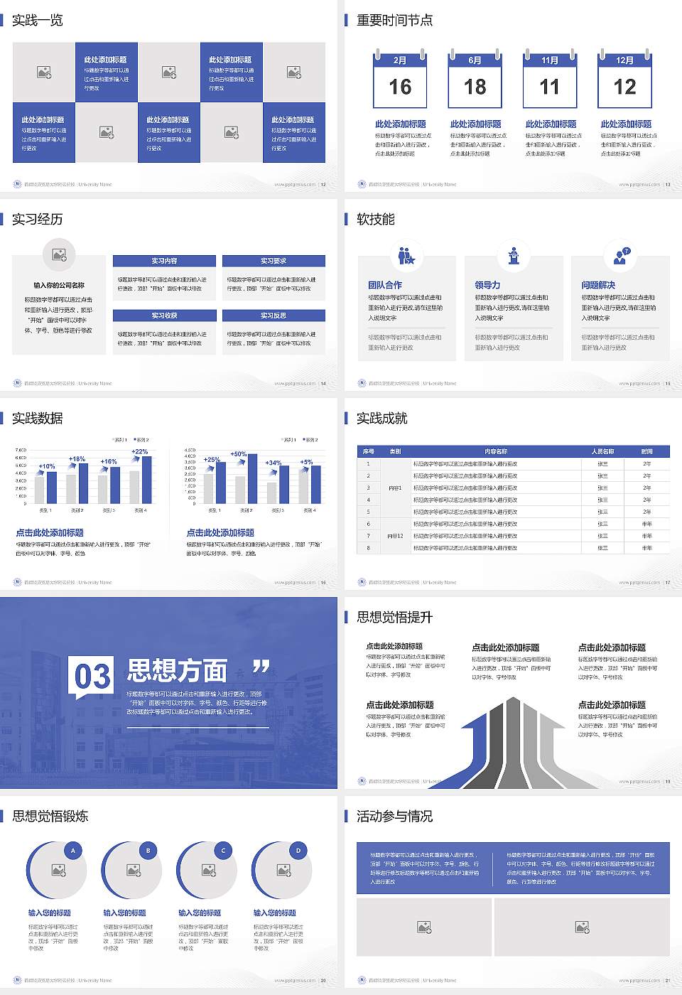首都经济贸易大学密云分校专用国家奖学金答辩PPT模板16:9格式幻灯片预览图3