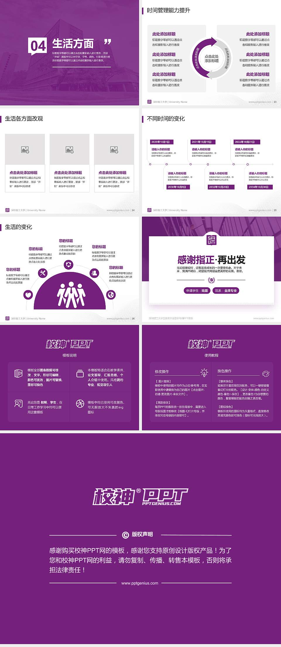 深圳理工大学专用国家奖学金答辩PPT模板4:3格式幻灯片预览图4