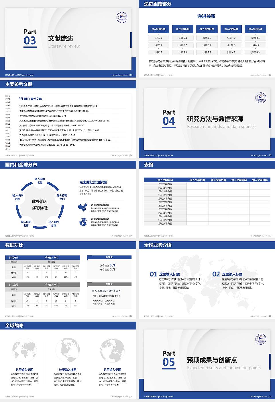 江西职业技术大学硕士研究生/本科生毕业论文答辩/开题报告通用PPT模板16:9格式幻灯片预览图4