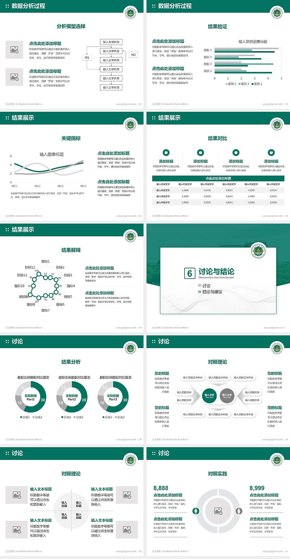 盐城农业科技职业学院论文答辩标准PPT模板4:3格式幻灯片预览图5