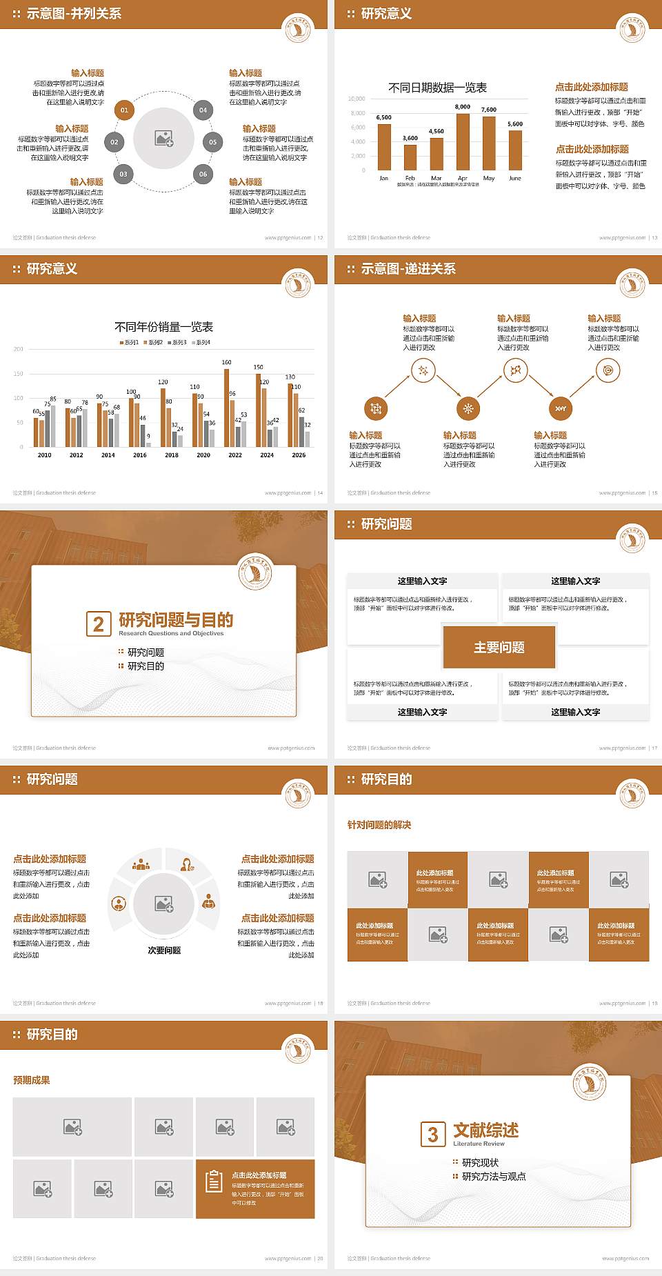 洛阳商业职业学院论文答辩标准PPT模板4:3格式幻灯片预览图3