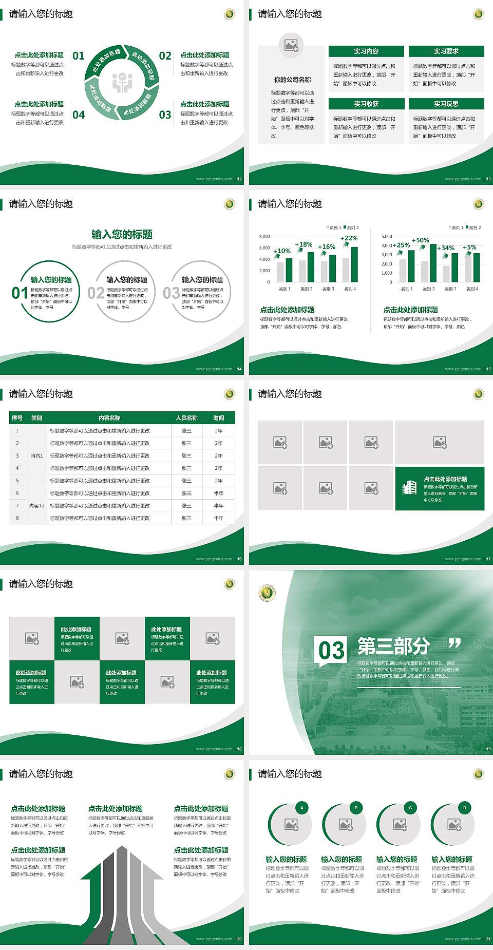 驻马店农业工程职业学院专题讲座/学术交流会PPT模板4:3格式幻灯片预览图3