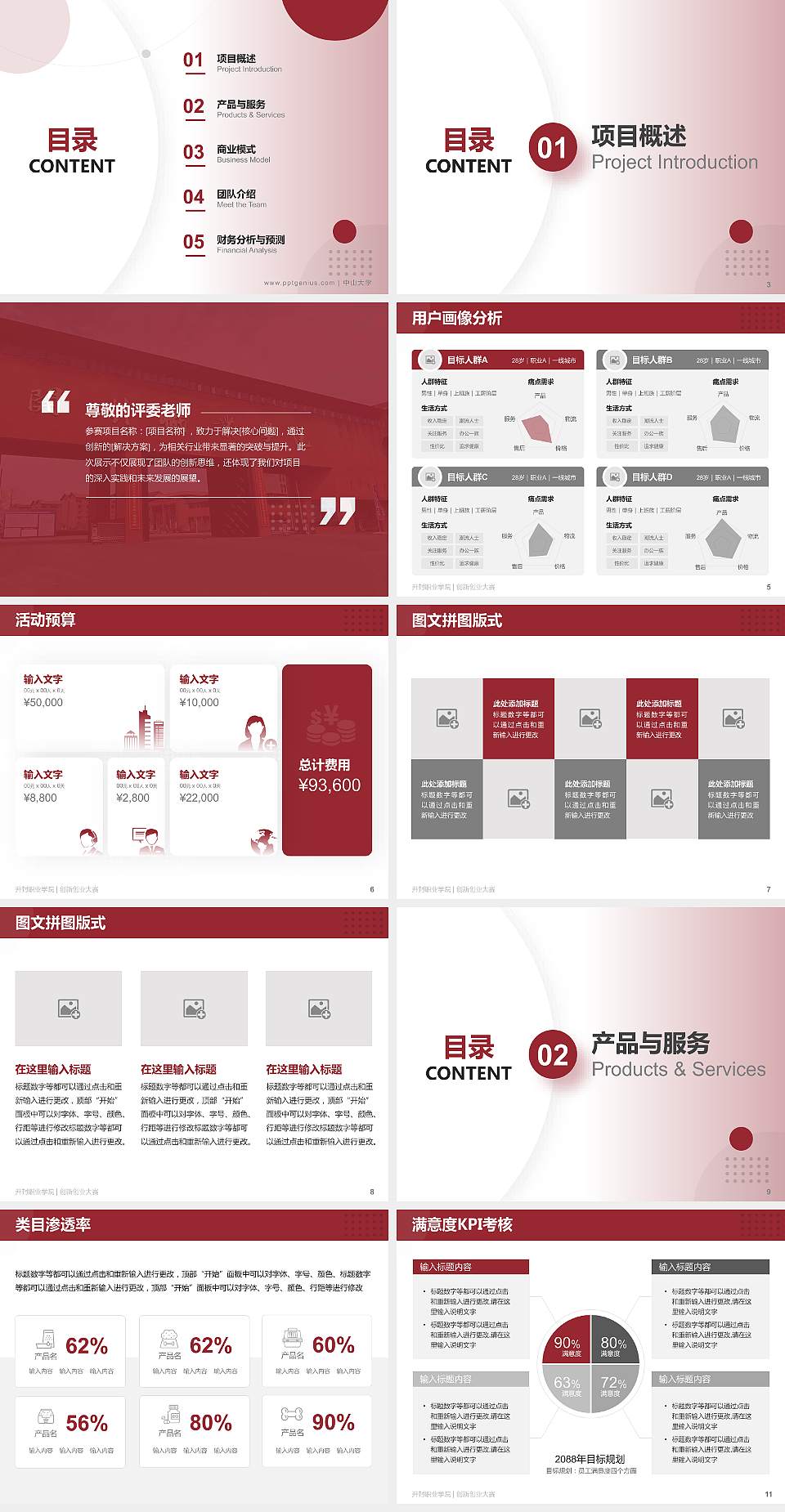 开封职业学院全国大学生创新创业大赛计划书PPT模板4:3格式幻灯片预览图2