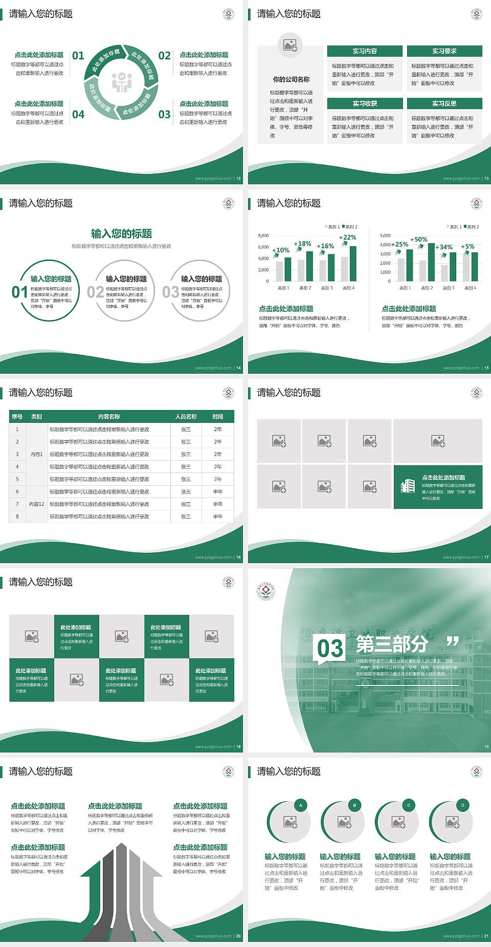 鹰潭卫生职业学院专题讲座/学术交流会PPT模板4:3格式幻灯片预览图3