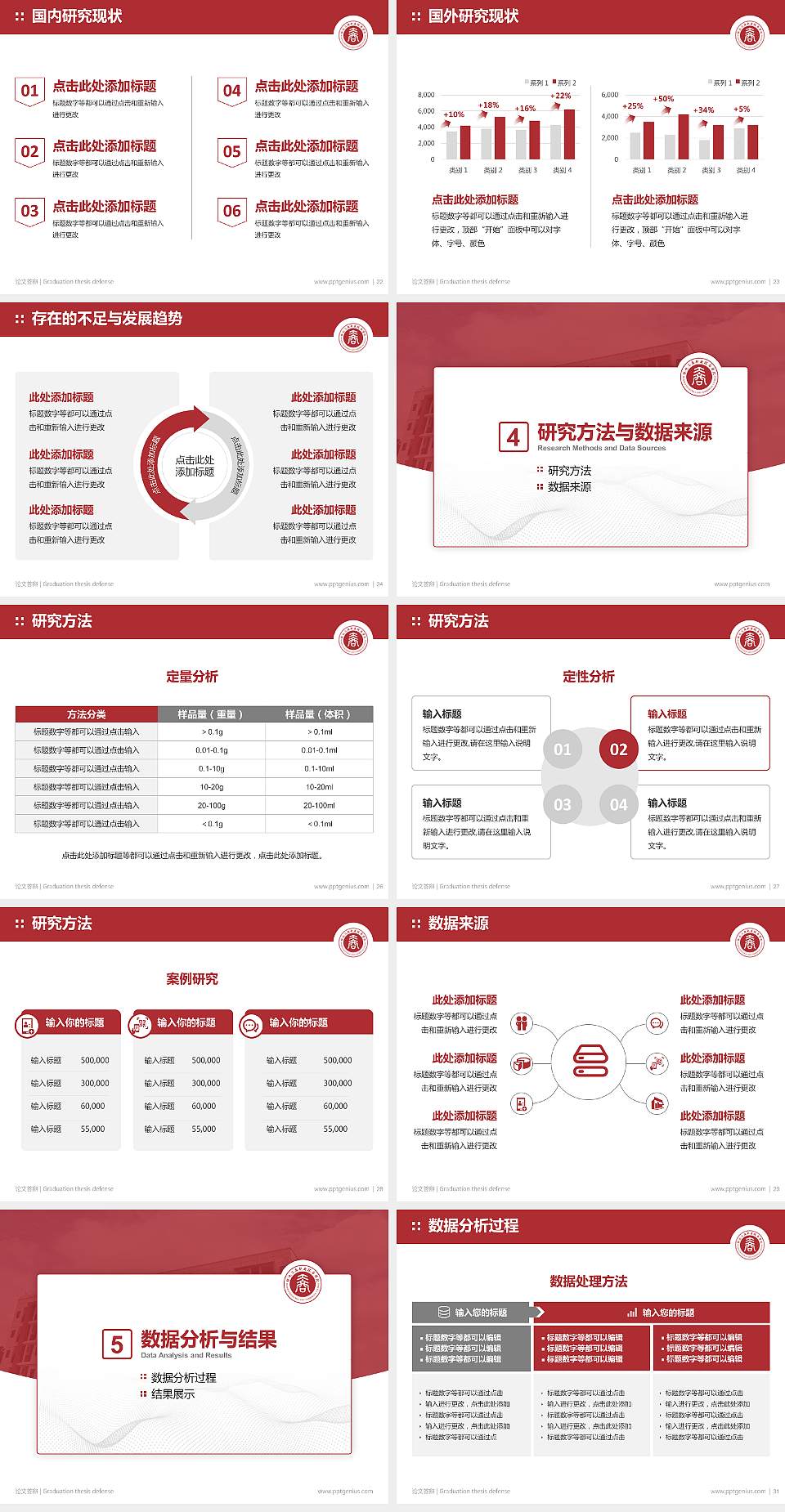 怀化工商职业技术学院论文答辩标准PPT模板4:3格式幻灯片预览图4