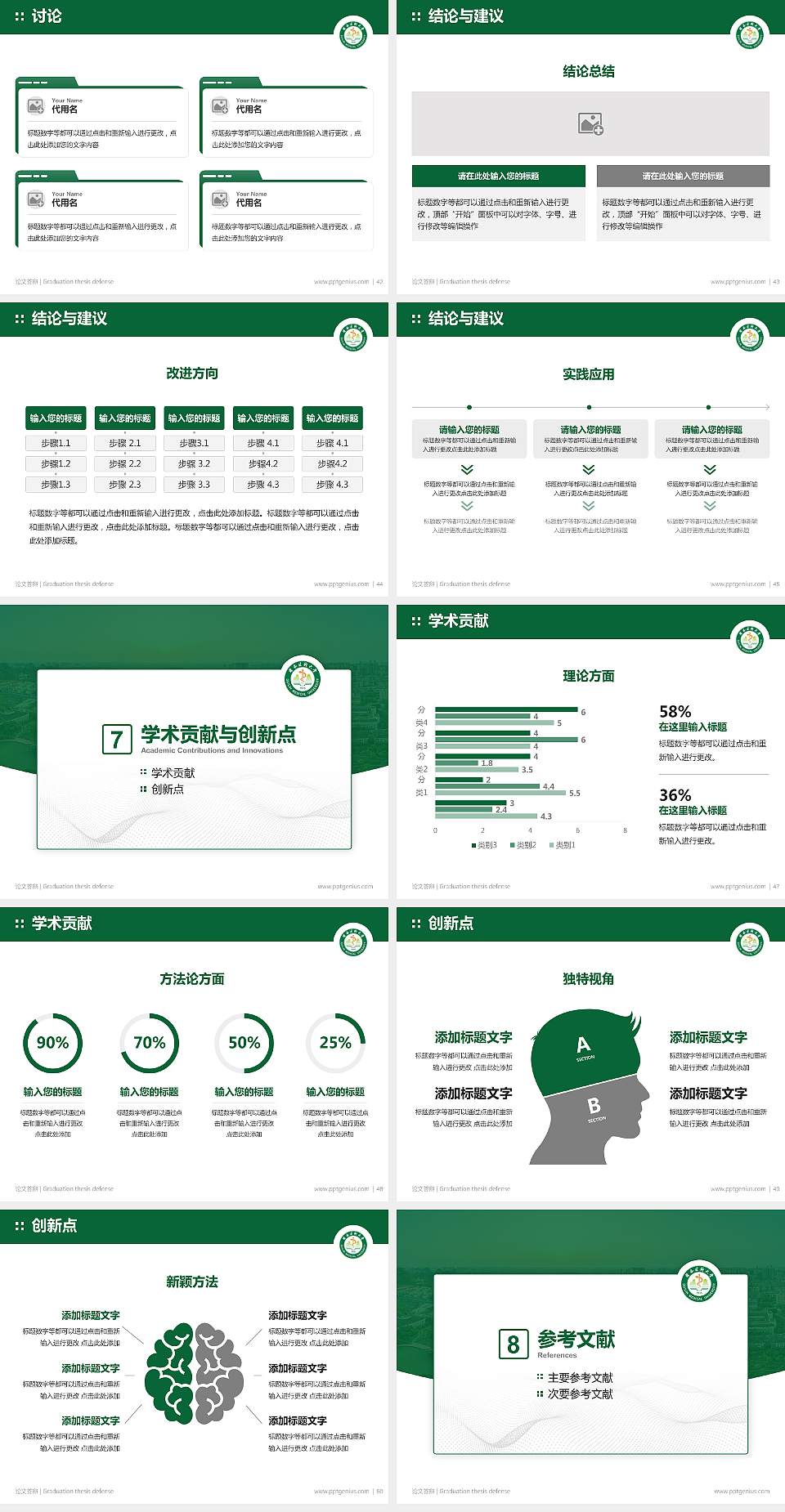桂林医科大学论文答辩标准PPT模板4:3格式幻灯片预览图6