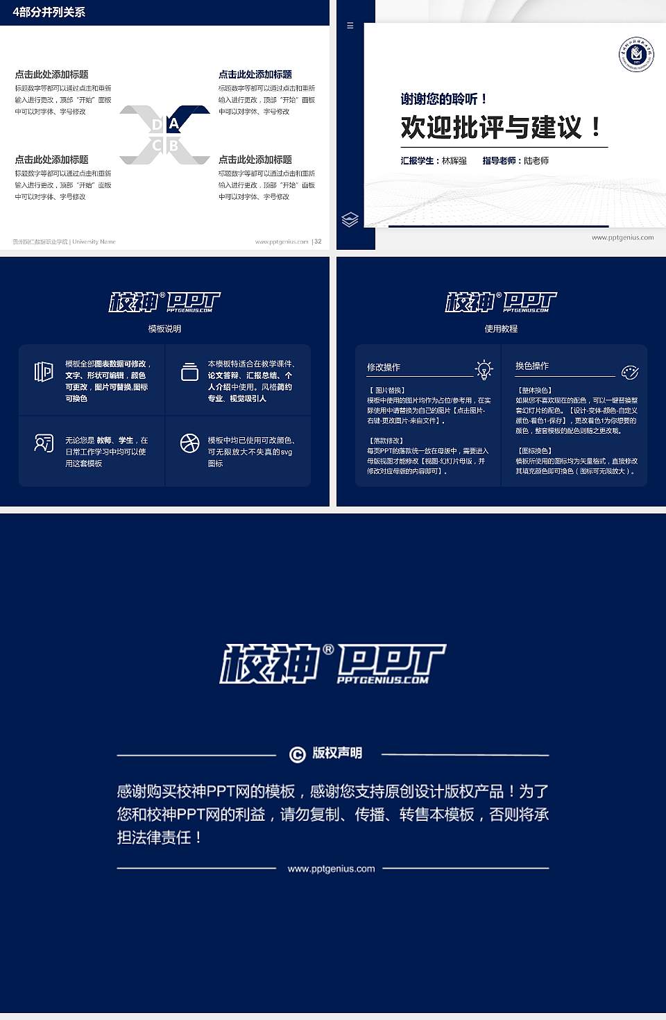 贵州铜仁数据职业学院硕士研究生/本科生毕业论文答辩/开题报告通用PPT模板4:3格式幻灯片预览图5