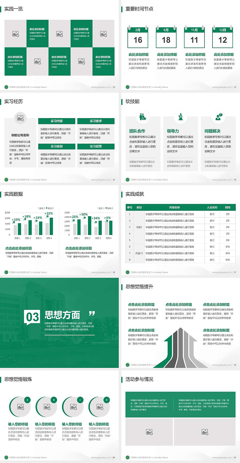 甘肃林业职业技术大学专用国家奖学金答辩PPT模板4:3格式幻灯片预览图3