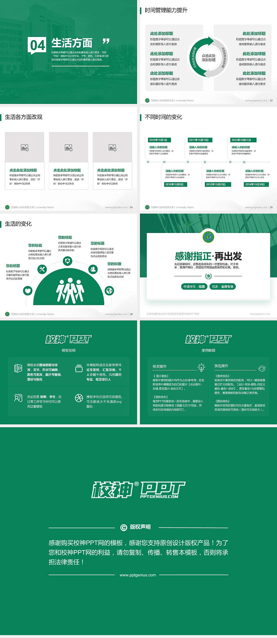 甘肃林业职业技术大学专用国家奖学金答辩PPT模板4:3格式幻灯片预览图4