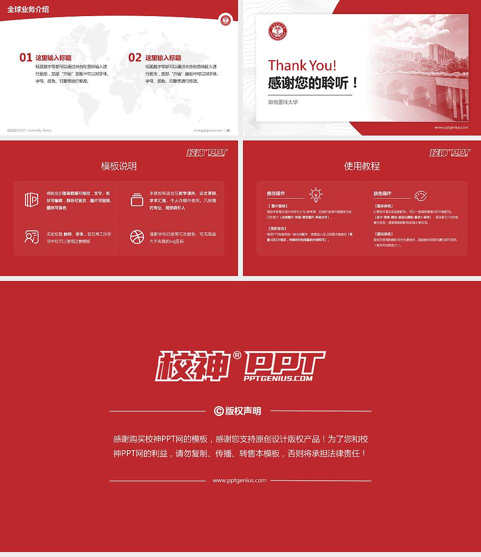 海南医科大学学术汇报/学术交流研讨会通用PPT模板16:9格式幻灯片预览图5