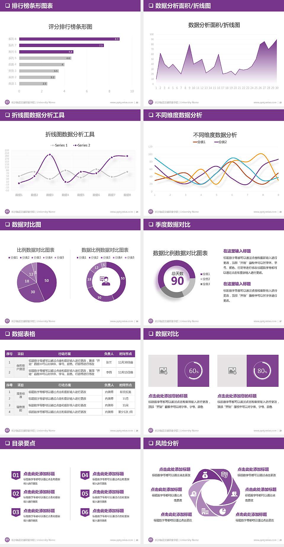 长沙轨道交通职业学院大学通用PPT模板4:3格式幻灯片预览图4