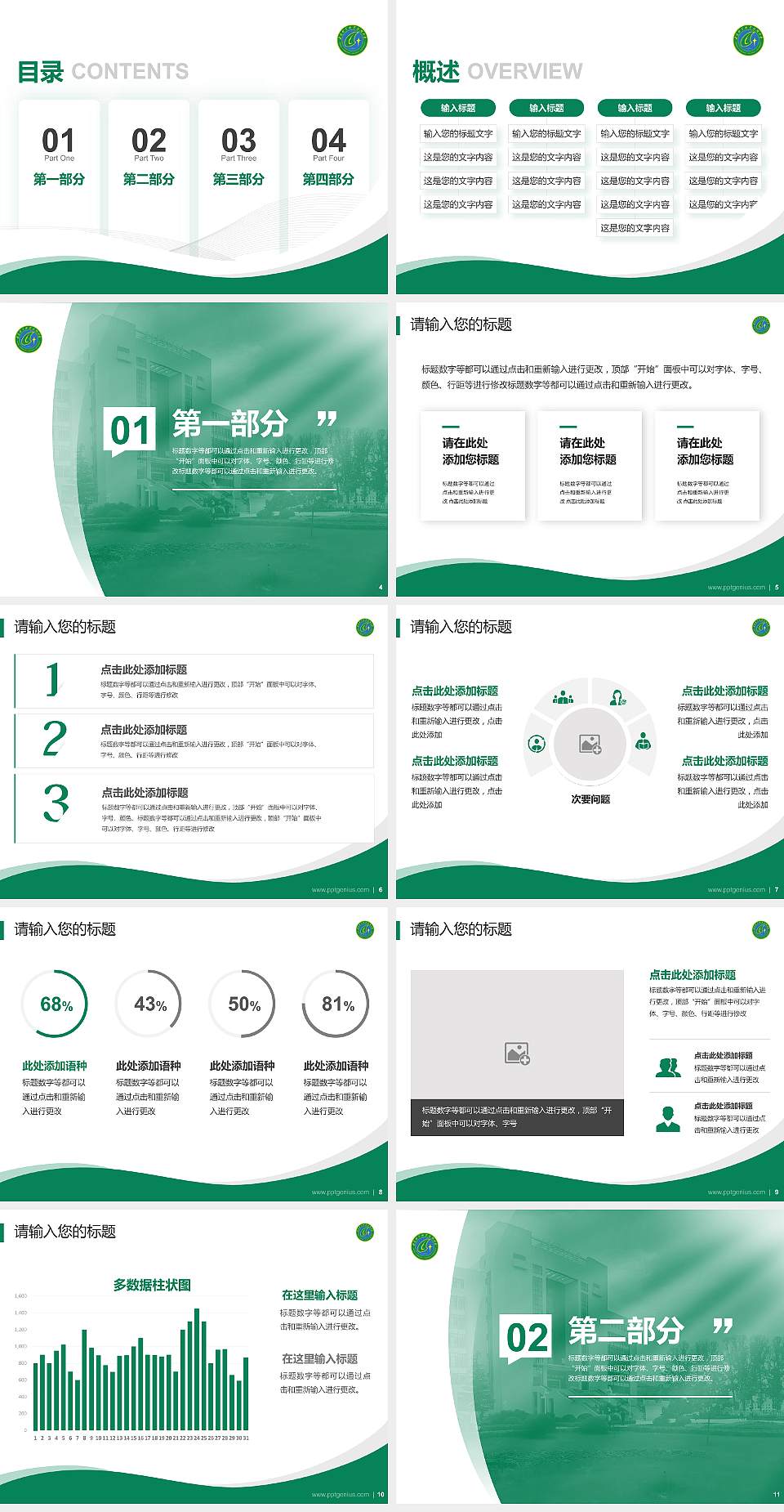 甘肃林业职业技术大学专题讲座/学术交流会PPT模板4:3格式幻灯片预览图2
