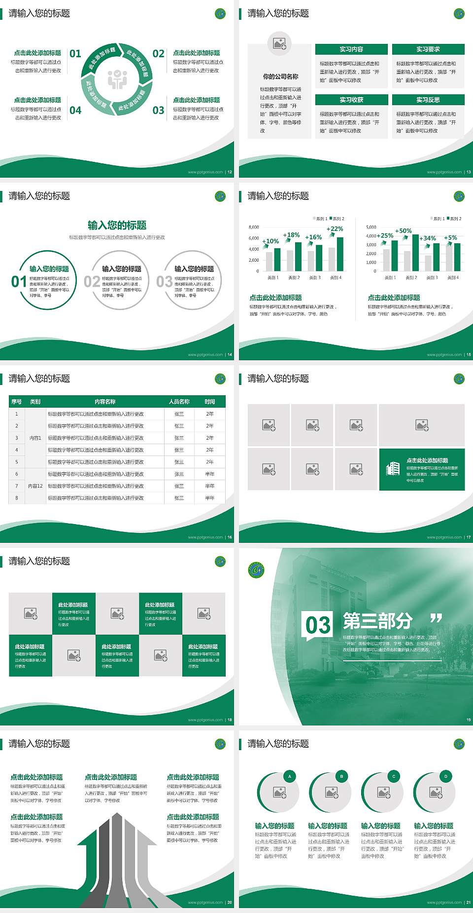 甘肃林业职业技术大学专题讲座/学术交流会PPT模板4:3格式幻灯片预览图3
