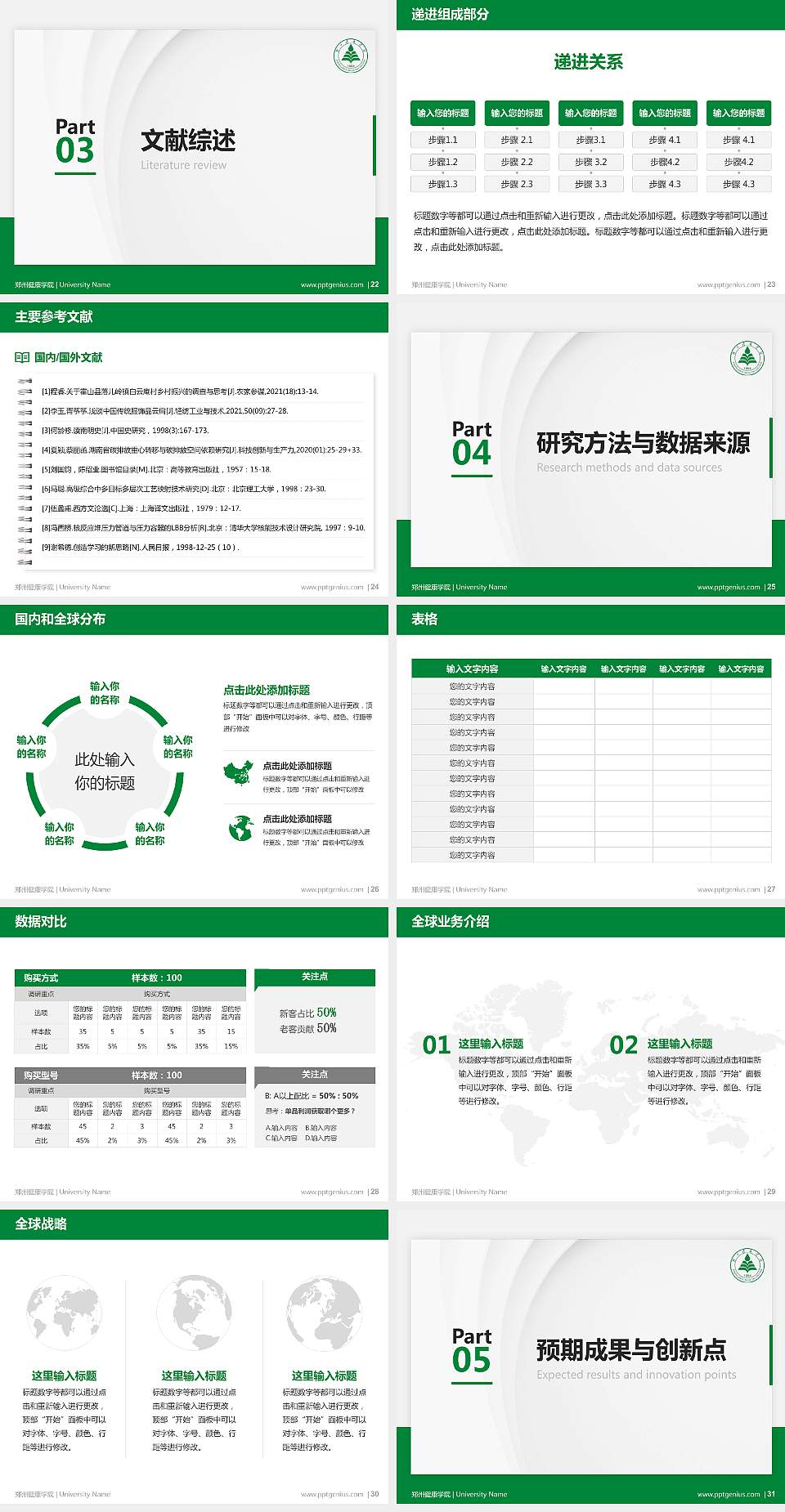 郑州健康学院硕士研究生/本科生毕业论文答辩/开题报告通用PPT模板4:3格式幻灯片预览图4