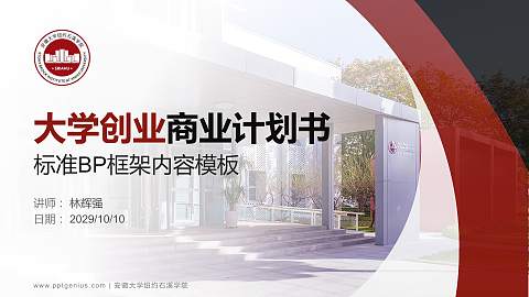 安徽大学纽约石溪学院专用全国大学生互联网+创新创业大赛计划书/路演/网评PPT模板