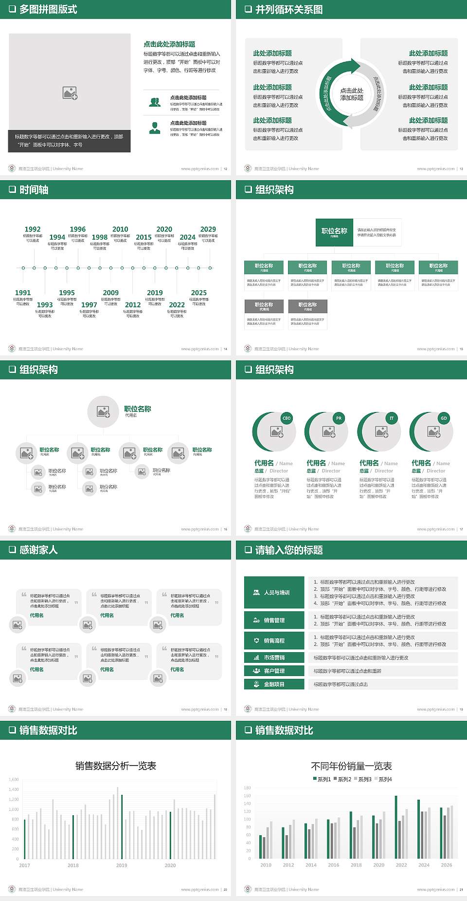 鹰潭卫生职业学院大学通用PPT模板4:3格式幻灯片预览图3