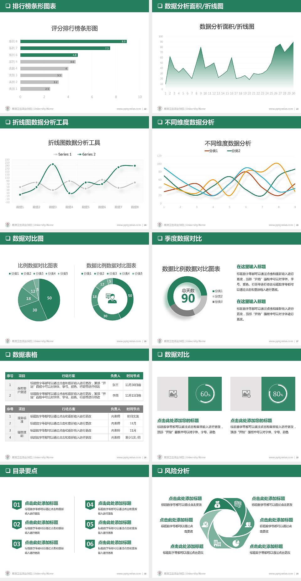 鹰潭卫生职业学院大学通用PPT模板4:3格式幻灯片预览图4