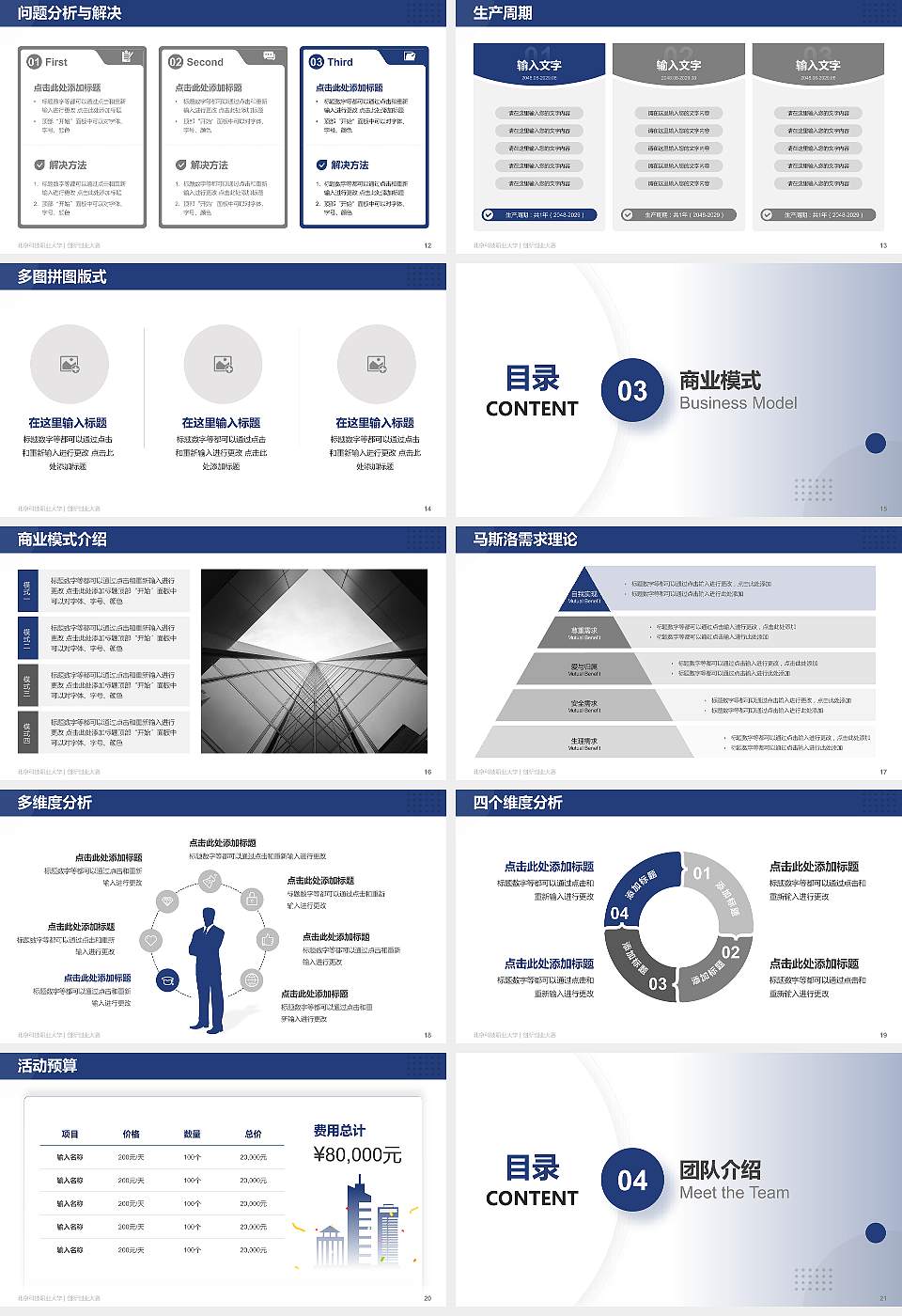 北京科技职业大学全国大学生创新创业大赛计划书PPT模板16:9格式幻灯片预览图3