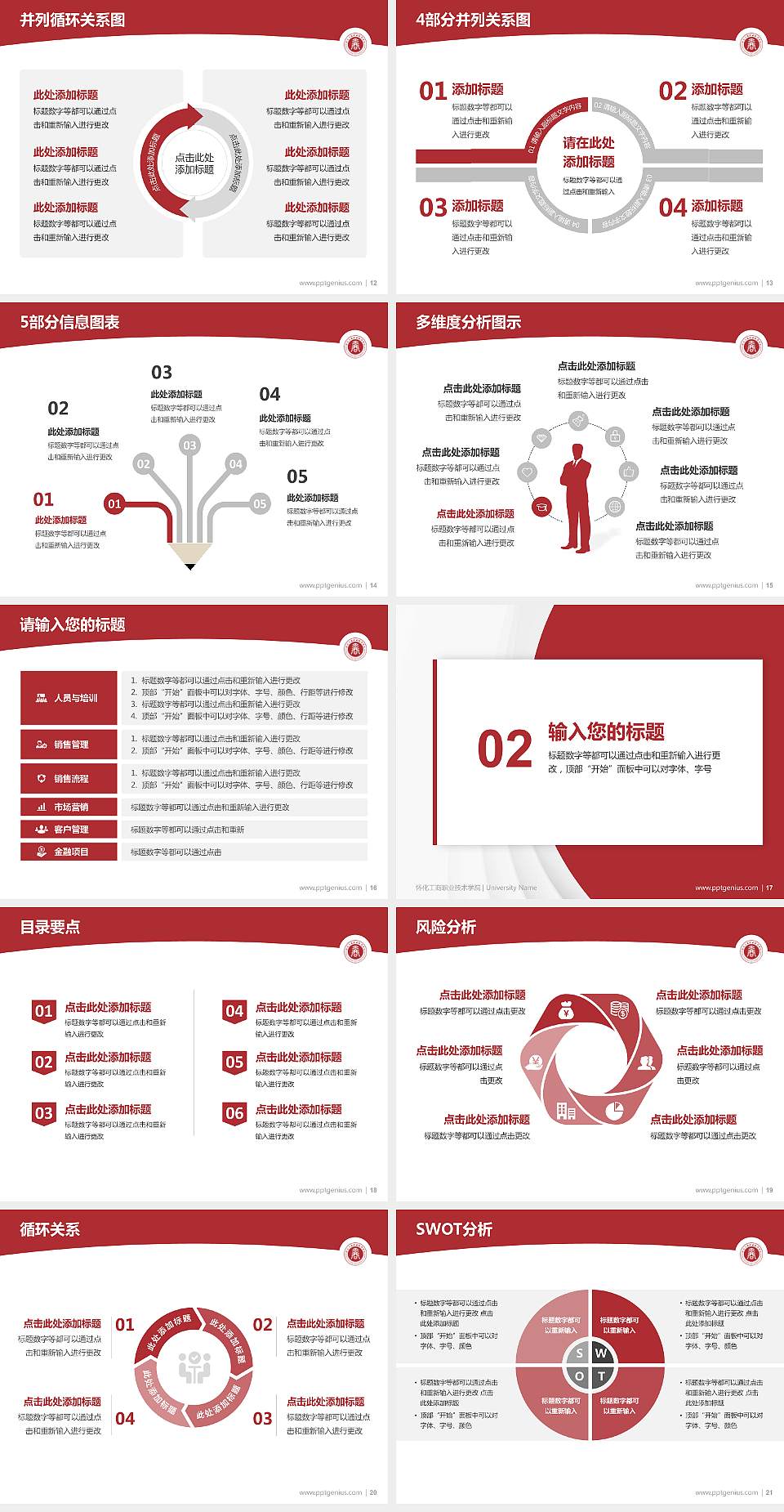 怀化工商职业技术学院学术汇报/学术交流研讨会通用PPT模板4:3格式幻灯片预览图3