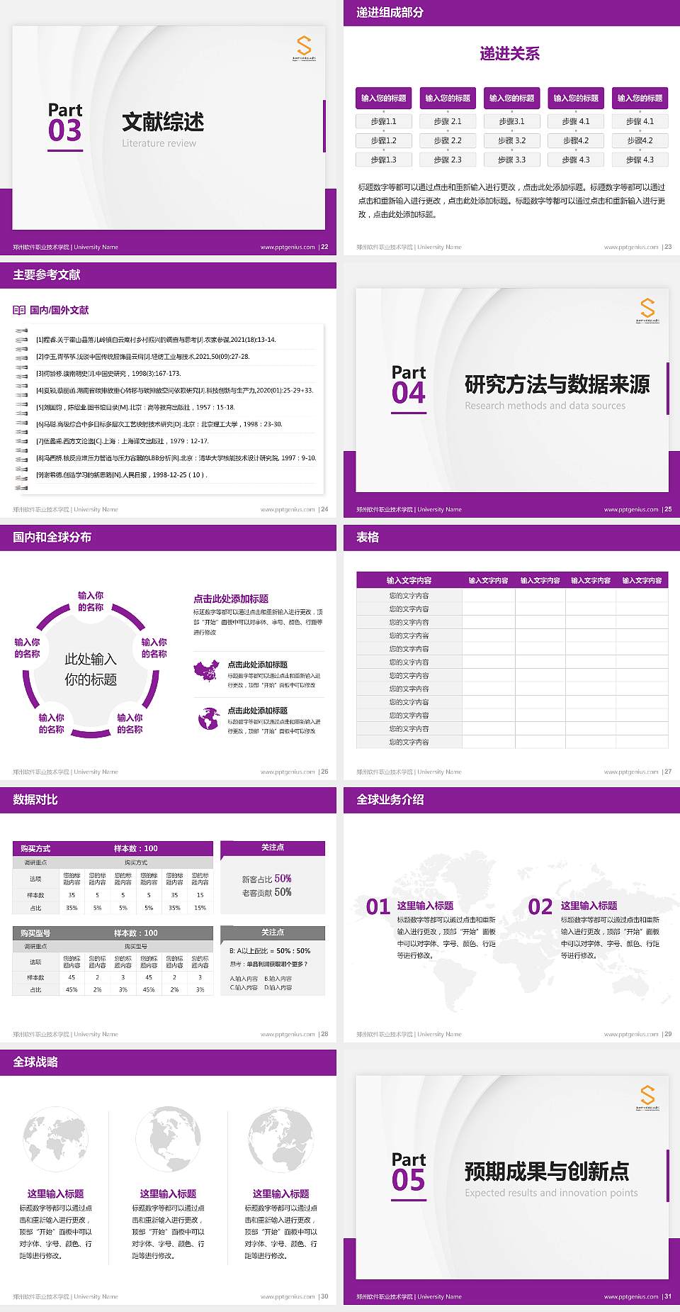 郑州软件职业技术学院硕士研究生/本科生毕业论文答辩/开题报告通用PPT模板4:3格式幻灯片预览图4