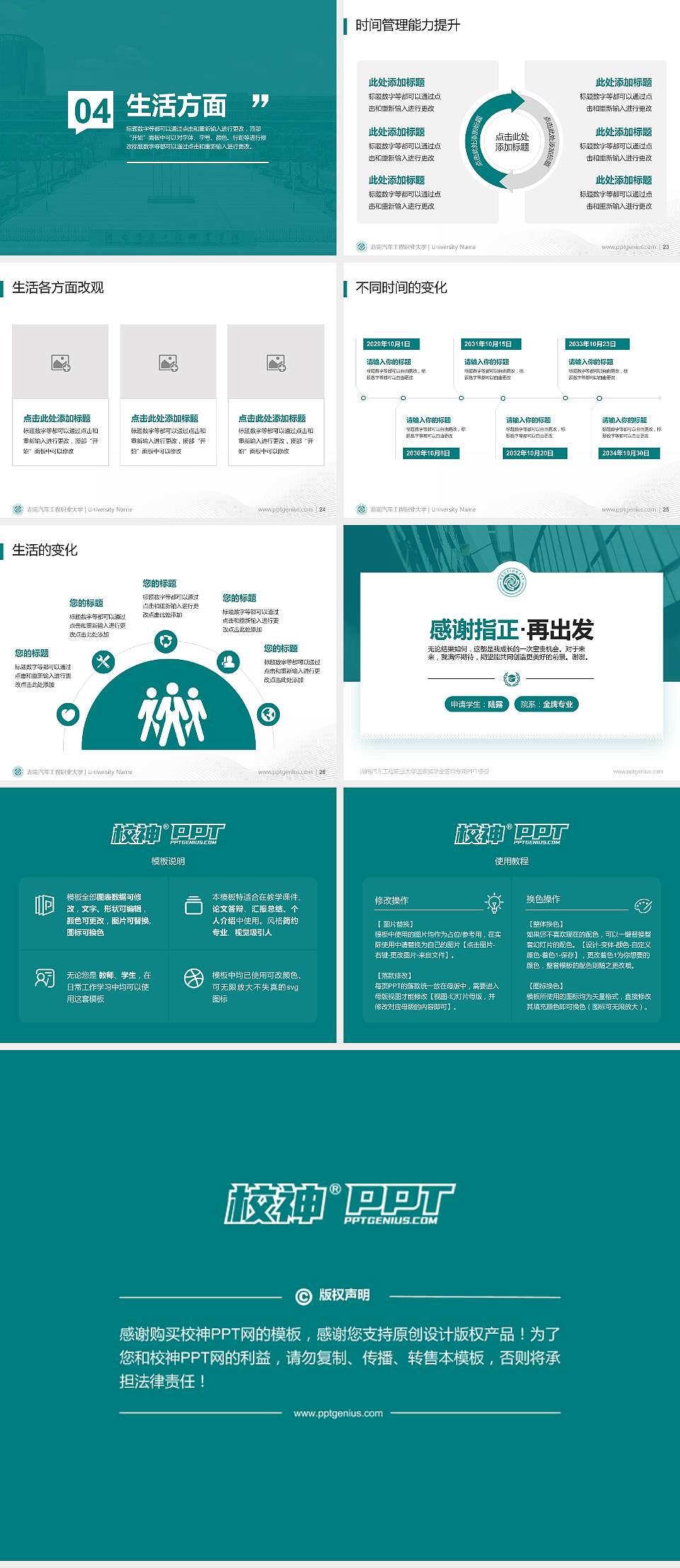 湖南汽车工程职业大学专用国家奖学金答辩PPT模板4:3格式幻灯片预览图4