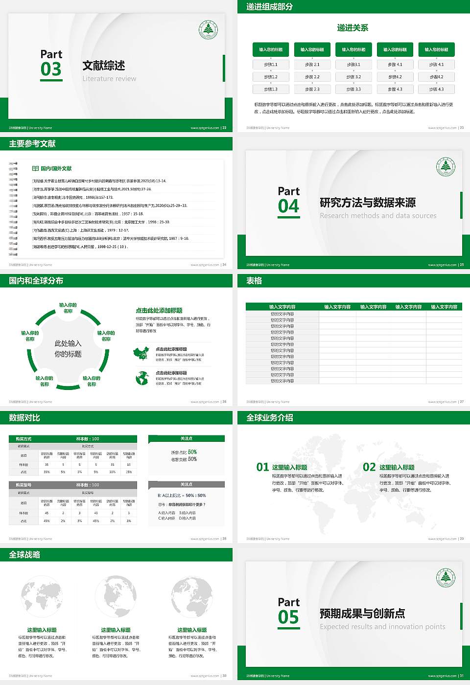 郑州健康学院硕士研究生/本科生毕业论文答辩/开题报告通用PPT模板16:9格式幻灯片预览图4