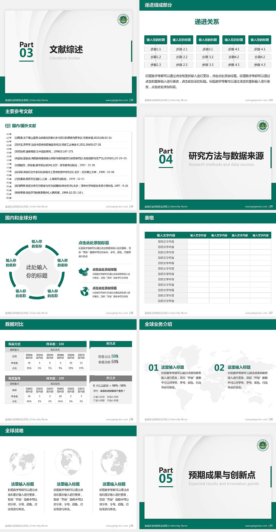 盐城农业科技职业学院硕士研究生/本科生毕业论文答辩/开题报告通用PPT模板4:3格式幻灯片预览图4