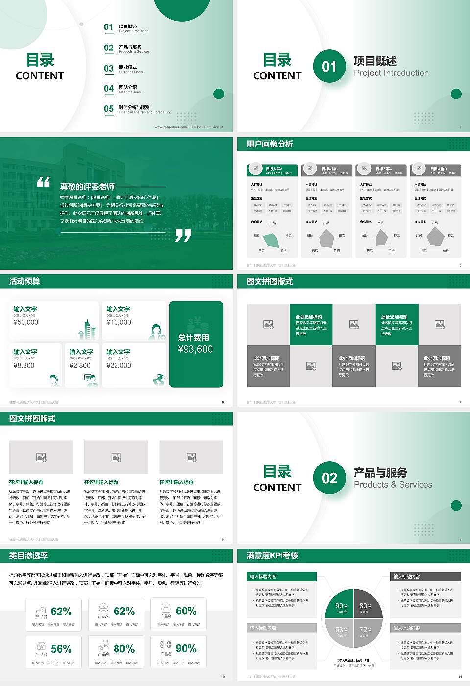 甘肃林业职业技术大学全国大学生创新创业大赛计划书PPT模板16:9格式幻灯片预览图2
