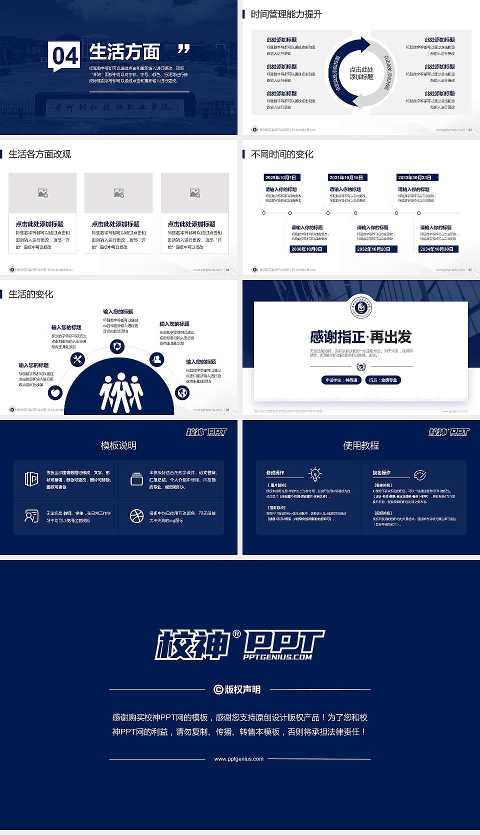贵州铜仁数据职业学院专用国家奖学金答辩PPT模板16:9格式幻灯片预览图4