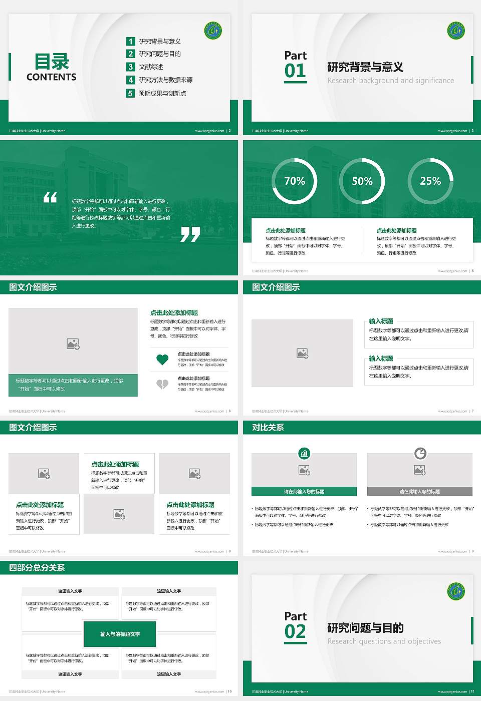 甘肃林业职业技术大学硕士研究生/本科生毕业论文答辩/开题报告通用PPT模板16:9格式幻灯片预览图2