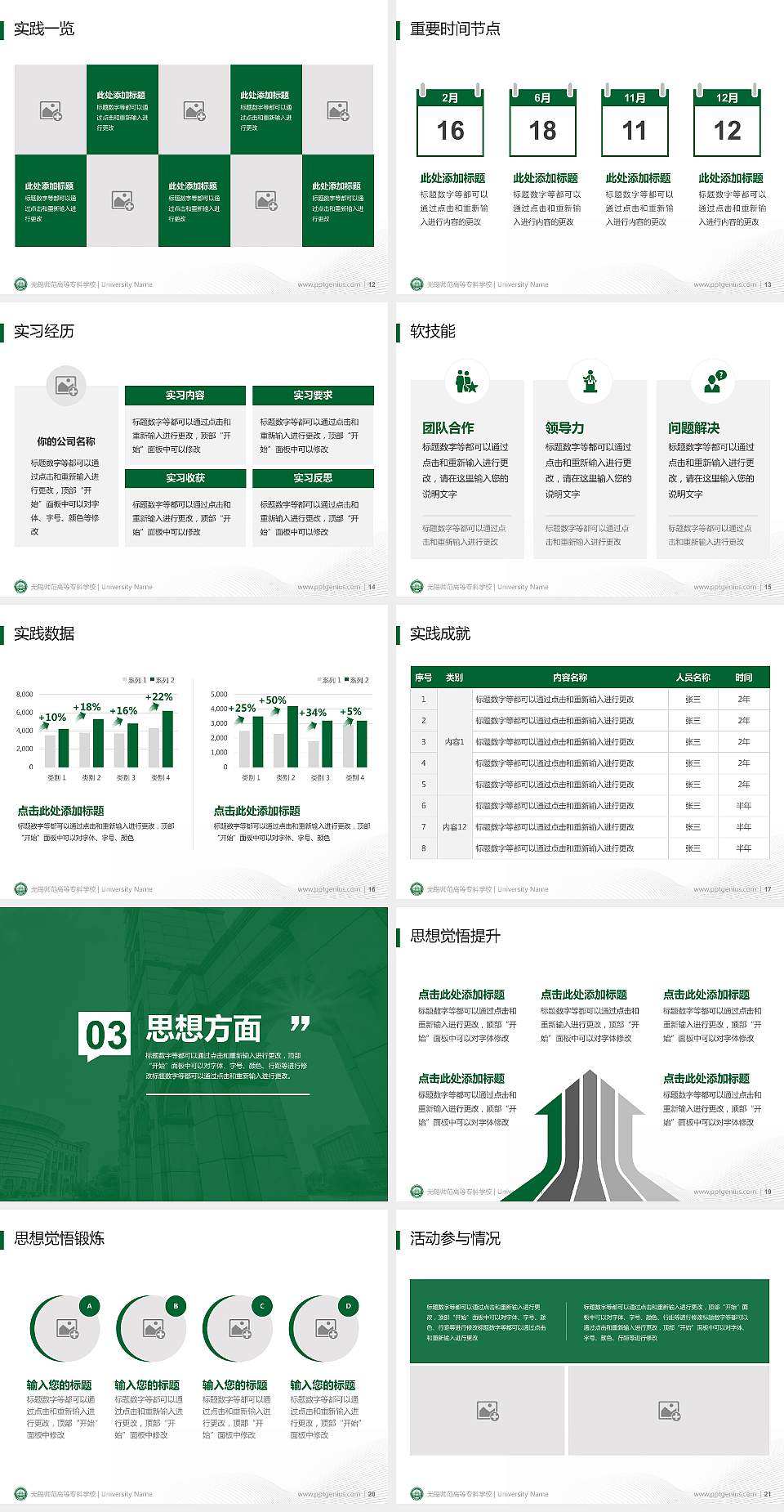 无锡师范高等专科学校专用国家奖学金答辩PPT模板4:3格式幻灯片预览图3