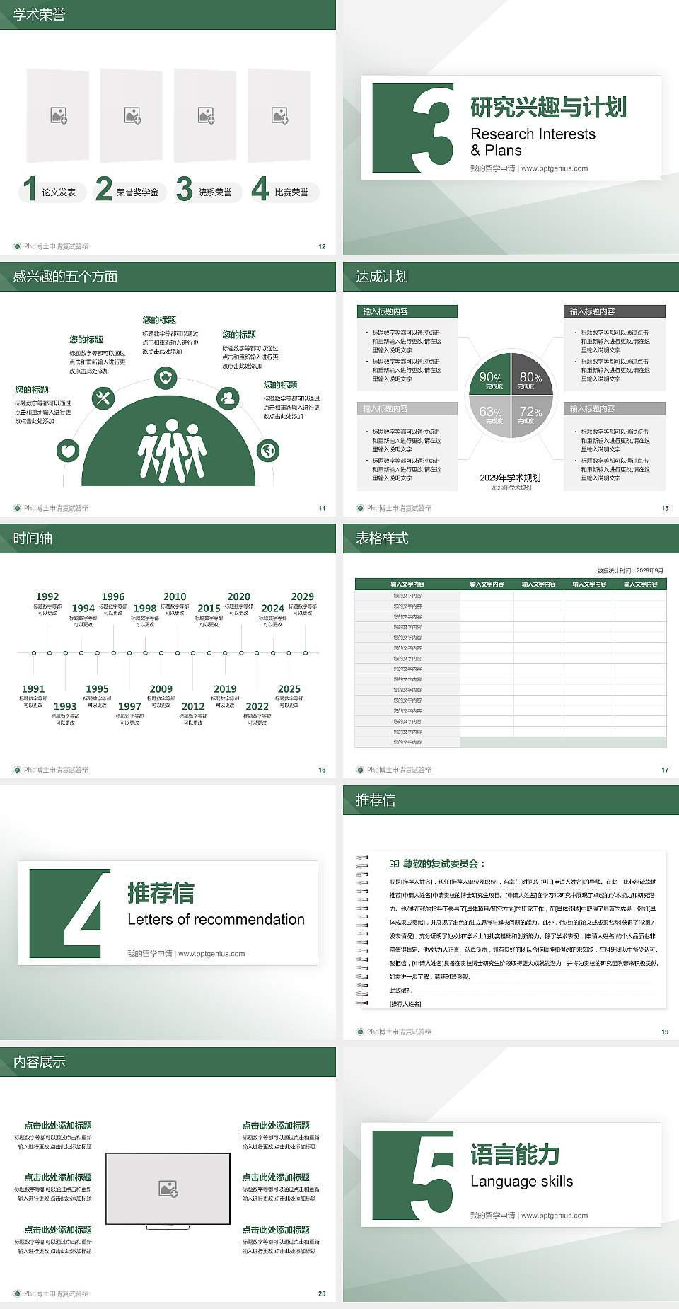 张家界学院PhD博士申请面试/复试答辩通用PPT模板4:3格式幻灯片预览图3