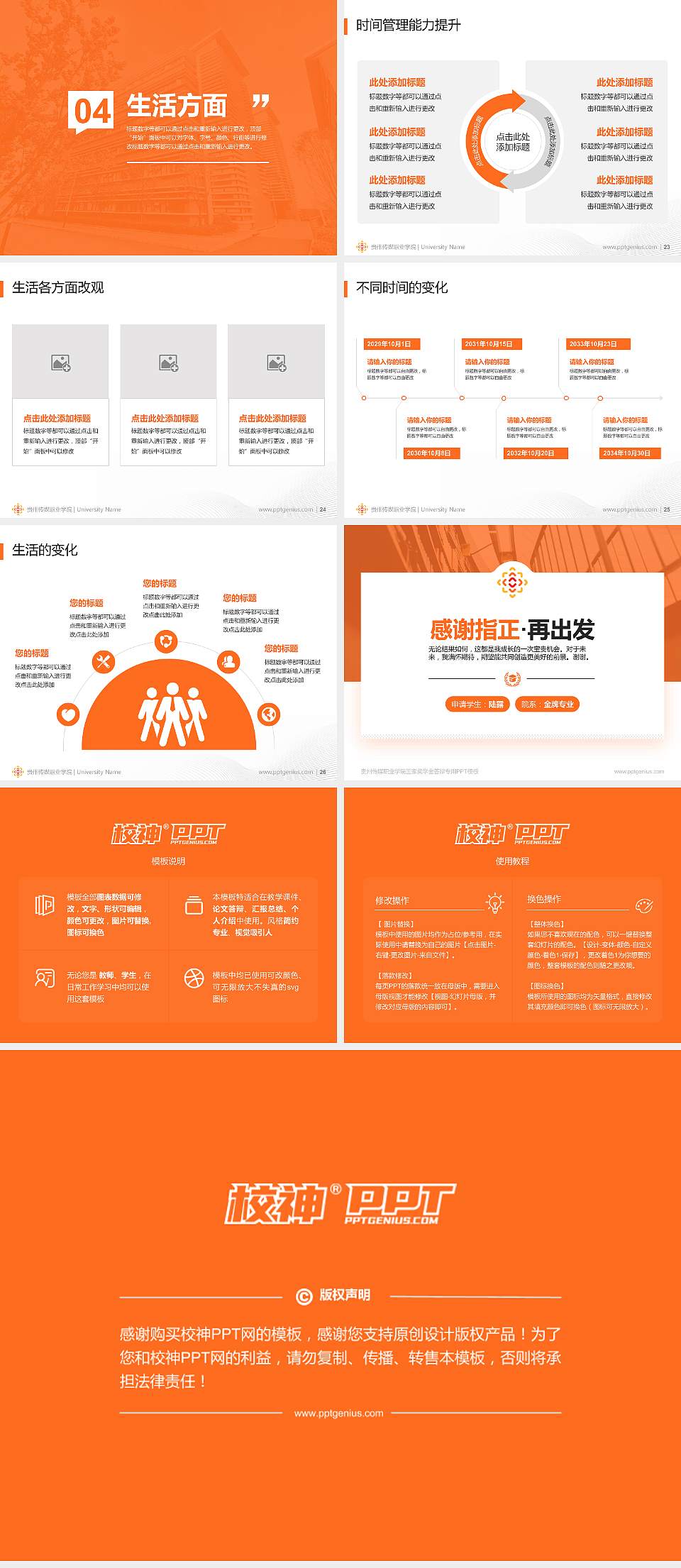 贵州传媒职业学院专用国家奖学金答辩PPT模板4:3格式幻灯片预览图4