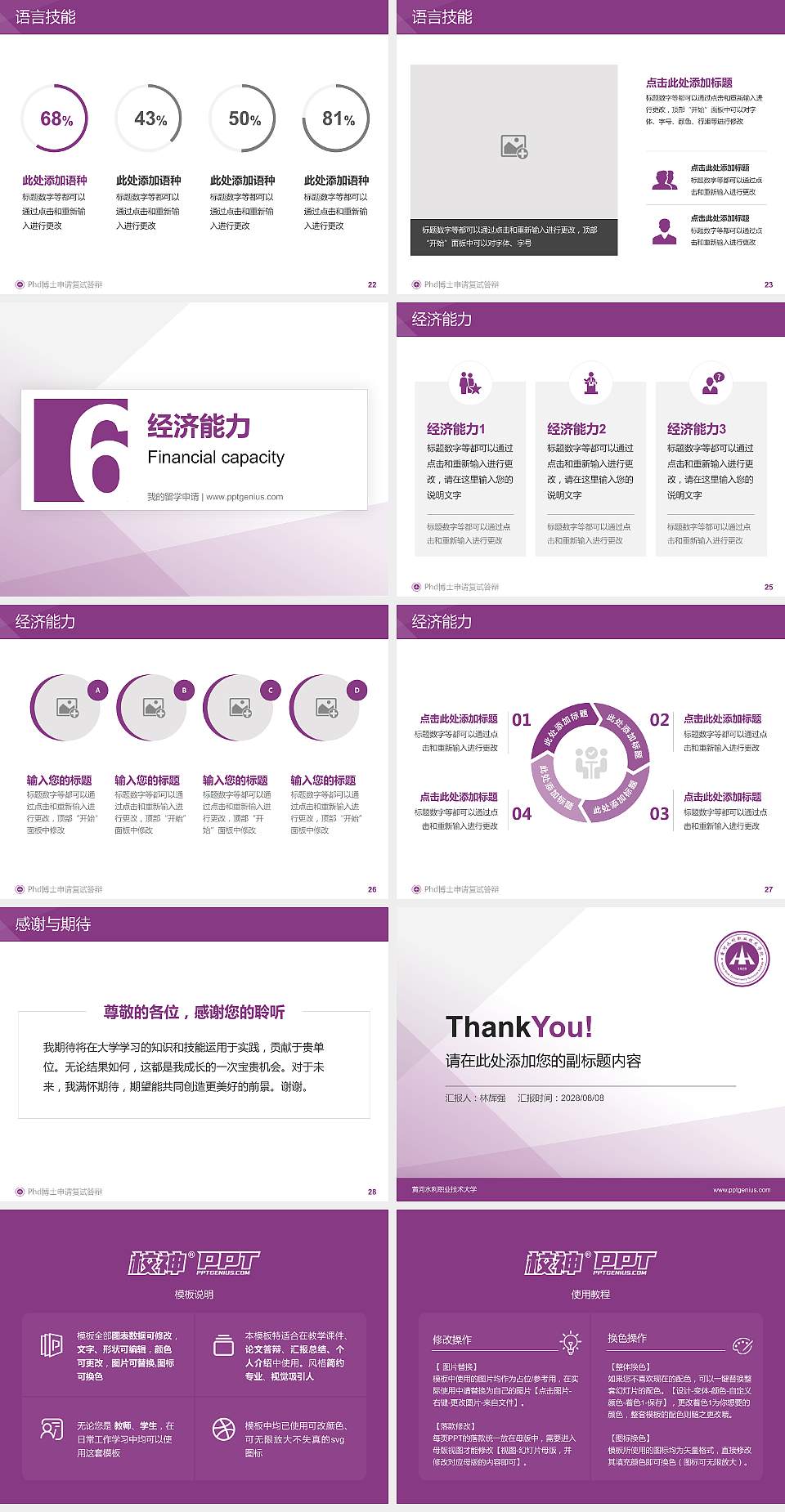 黄河水利职业技术大学PhD博士申请面试/复试答辩通用PPT模板4:3格式幻灯片预览图4