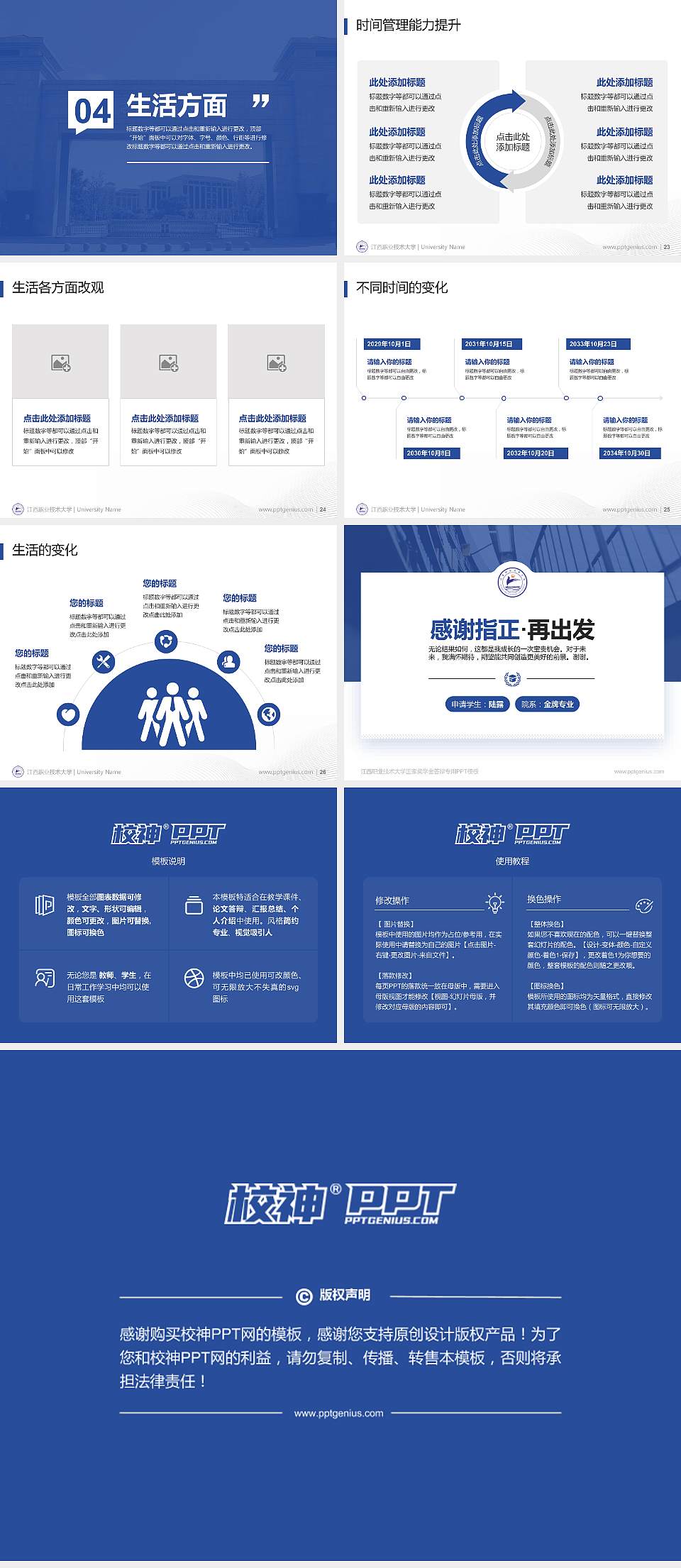 江西职业技术大学专用国家奖学金答辩PPT模板4:3格式幻灯片预览图4