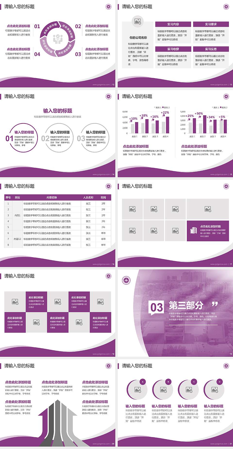黄河水利职业技术大学专题讲座/学术交流会PPT模板4:3格式幻灯片预览图3