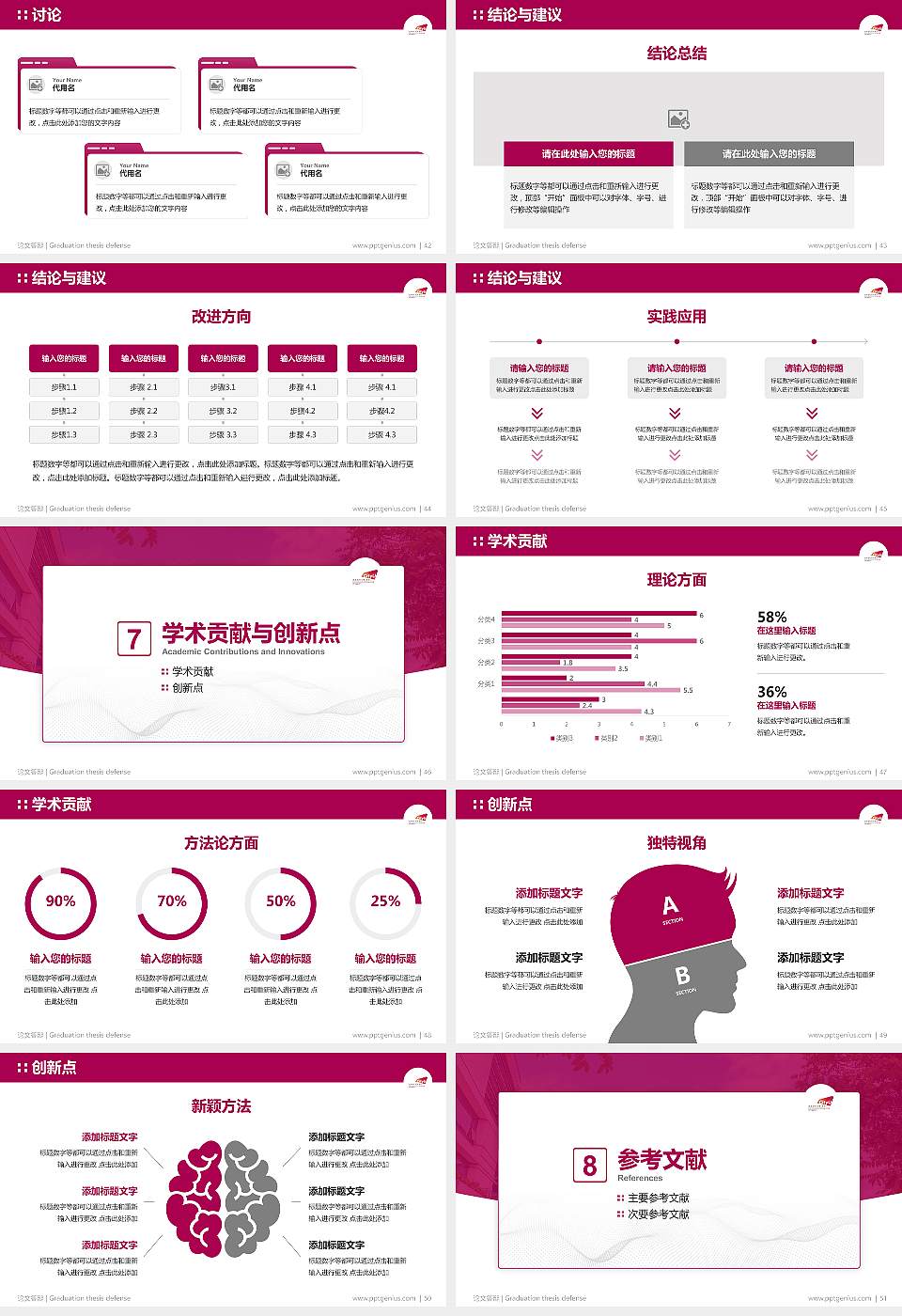 香港城市大学（东莞）论文答辩标准PPT模板16:9格式幻灯片预览图6