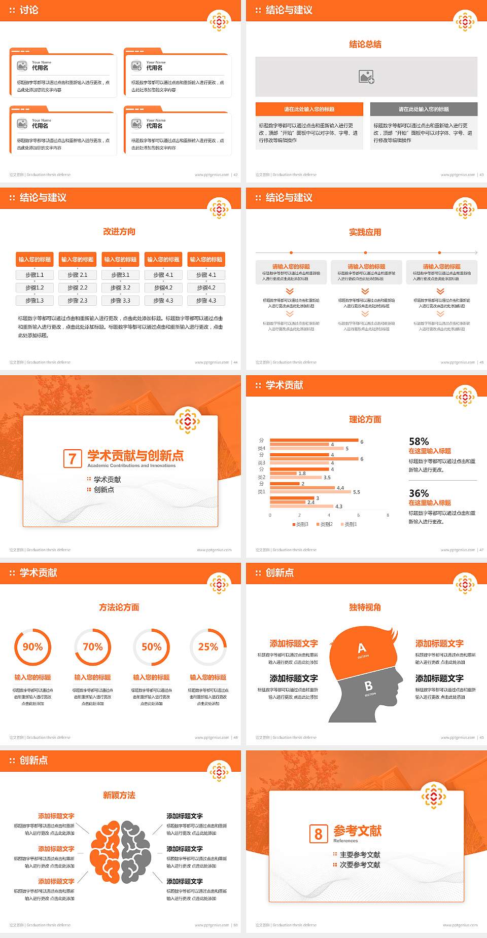 贵州传媒职业学院论文答辩标准PPT模板4:3格式幻灯片预览图6