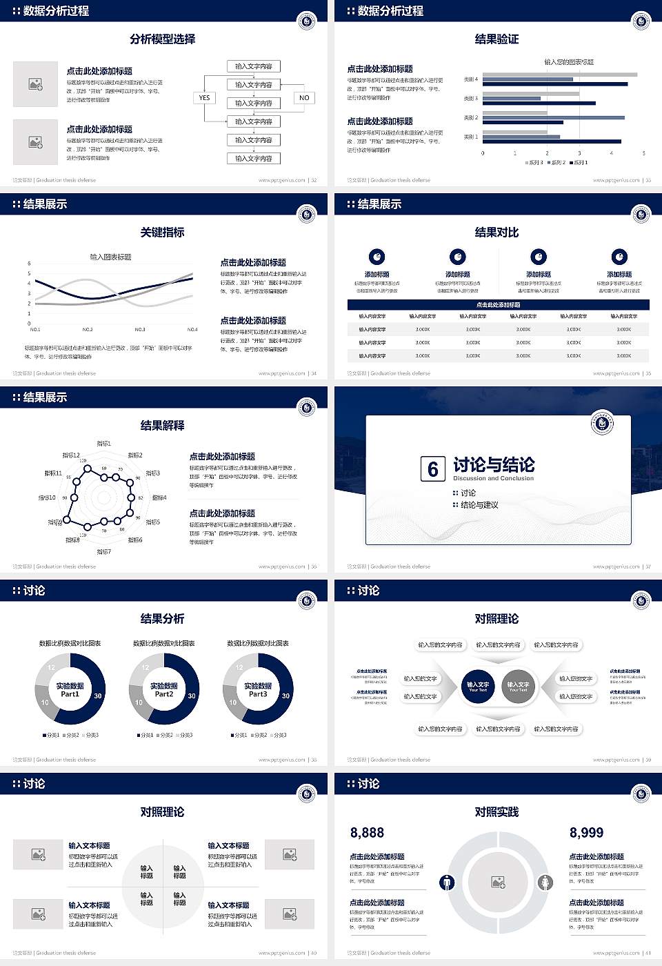 贵州铜仁数据职业学院论文答辩标准PPT模板16:9格式幻灯片预览图5