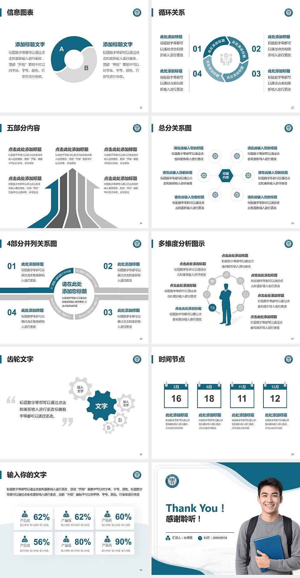 江汉大学大学生职业生涯规划书PPT模板下载4:3格式幻灯片预览图5