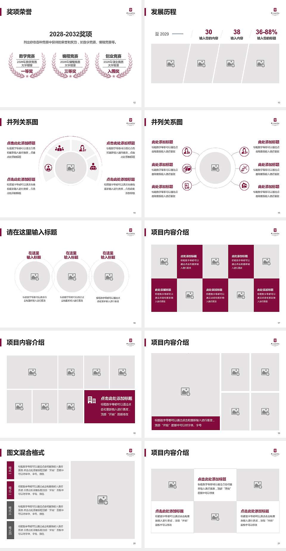 中央音乐学院大学生职业生涯规划书PPT模板下载4:3格式幻灯片预览图3