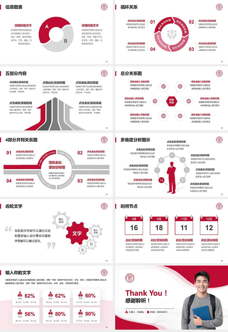 中国人民大学大学生职业生涯规划书PPT模板下载16:9格式幻灯片预览图5